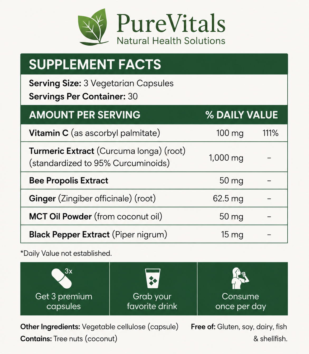 Turmeric Curcumin Capsules (1,000mg)
